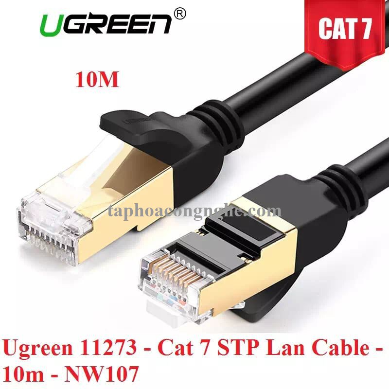 Ugreen 11273 10M màu Đen Cáp mạng LAN CAT7 STP chống nhiễu NW107 30011273